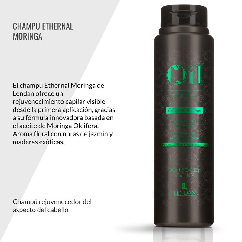 Lendan - Sulfate-Free Shampoo - Ethernal Moringa Shampoo - 300 ml - For Dry or Damaged Hair - With Moringa Oil - Hydrates and Helps Restore Healthy Look of Hair - Gentle Cleanse - Image 2